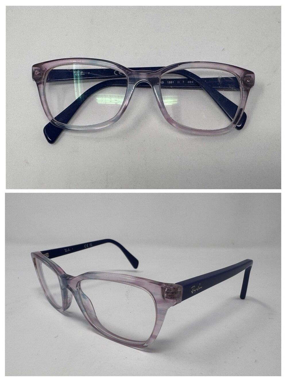 Ray-Ban RB1591 Junior Eyeglass Frames Only 46-16-125 Clear Blue 3807 Authentic